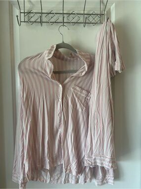 Victoria's Secret Pink and White Striped Sleep Shirt